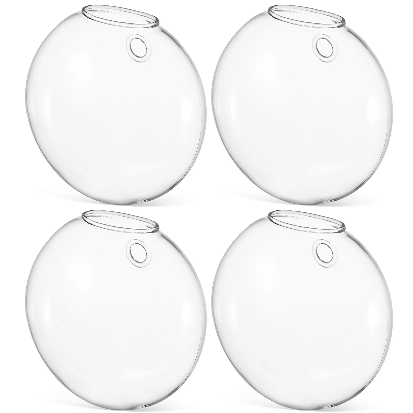 

4Pcs Clear Glass Wall Vase Set Modern Hanging Flower Vases for Home Decor Living Room Wall Mounted Planters for Fresh Flowers Or