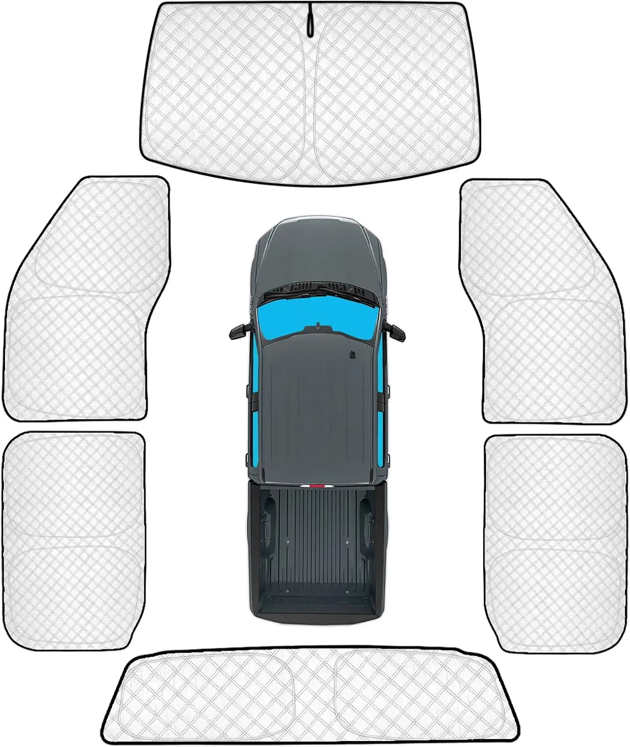 

Комплект из 6 солнцезащитных шторок на все окна для Ford F-150 2015-2020, защита от УФ-излучения и обеспечение конфиденциальности для кемпинга