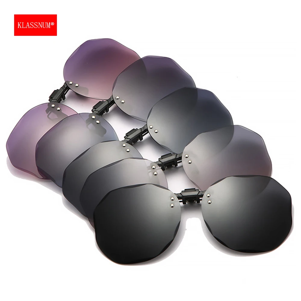 Frauen Sonnenbrille Clip-on polarisierte optische Brille Clip Diamant schliff Spiegel Brille Anti-UV-Fahren Sonnenschutz Sonnenbrille – Detail 2