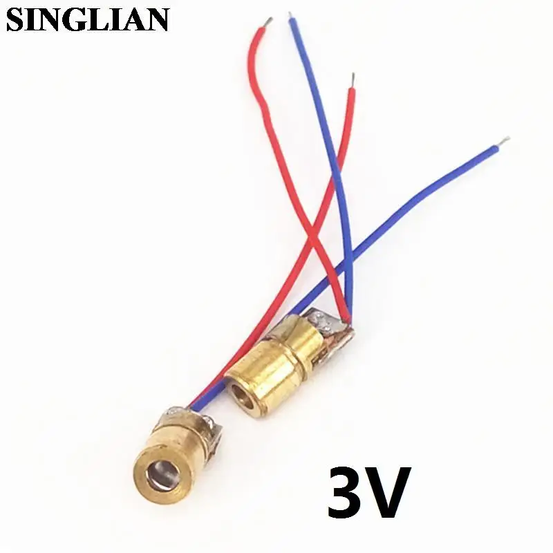 1pcs 3V/4.5V/5V Laser Head Diode Punctate Red Dot Copper Semiconductor Laser Tube 6MM Outer Diameter Laser Sensor Module