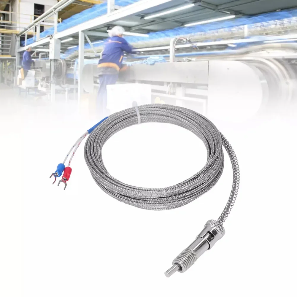 K Type Thermocouple Compression Spring Temperature Sensor Probe for M12 with 0 to 400 Degree Measurement Range