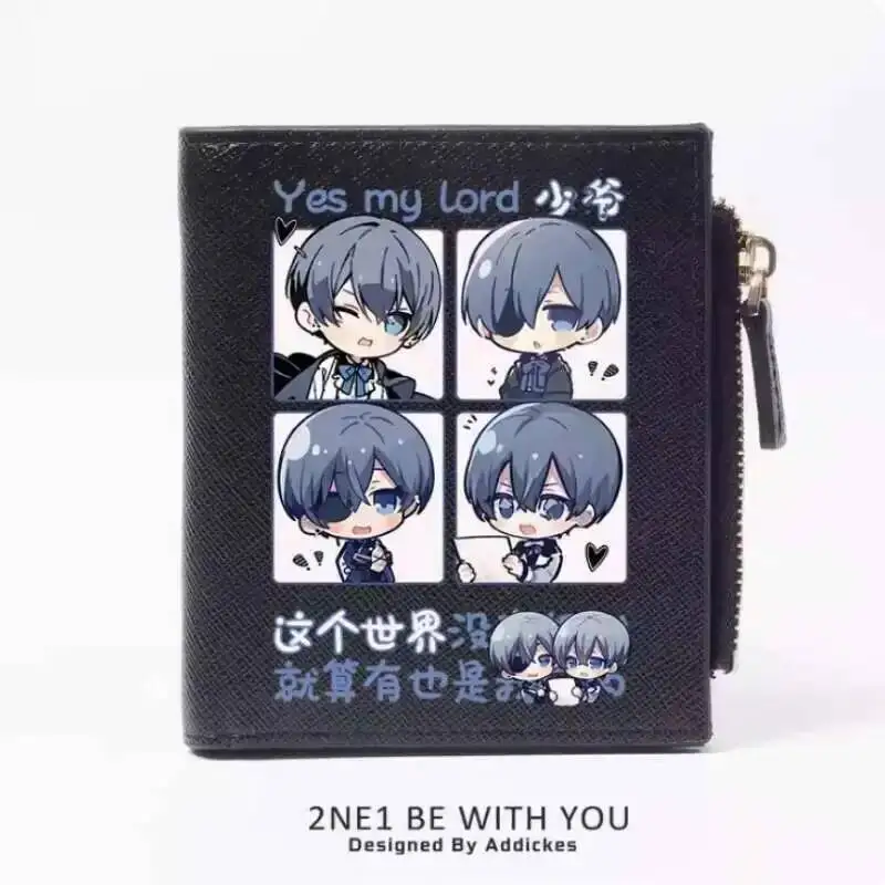 Anime Black Butler Portfel Modowy PU Torebka na Karty Monety Zapinana na Zamek Prezent Cosplay B1024 Hit