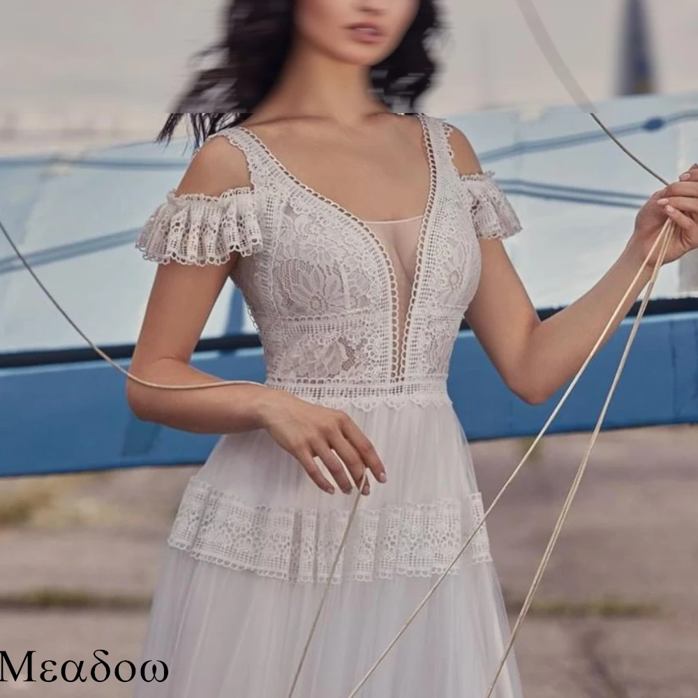 Robe de mariée formelle en mousseline de soie blanche personnalisée, Sexy, col en v, dos nu, haute qualité, sans manches, robes de mariée délicates