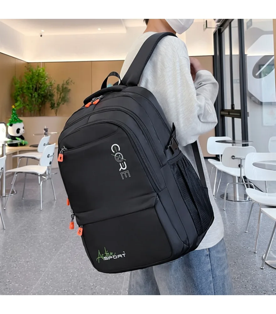 

High school college student backpack large capacity anti-splashing leisure backpack men's leisure travel backpack