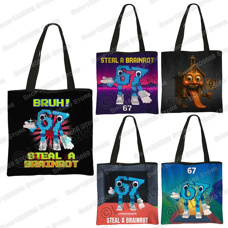 ruba-uma-bolsa-com-estampa-brainrot-bruh-6-7-seis-sete-bolsas-de-compras-femininas-de-lona-no-9-house-girls-bolsas-de-ombro-sacola-presente