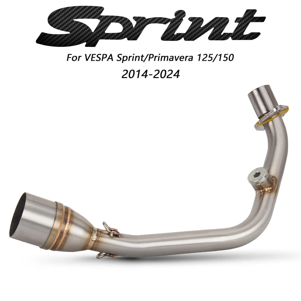 Motorcycle Exhaust header pipe For Vespa Sprint/Primavera 125/150 3V 2014-2024 51mm moto escape tube accessories