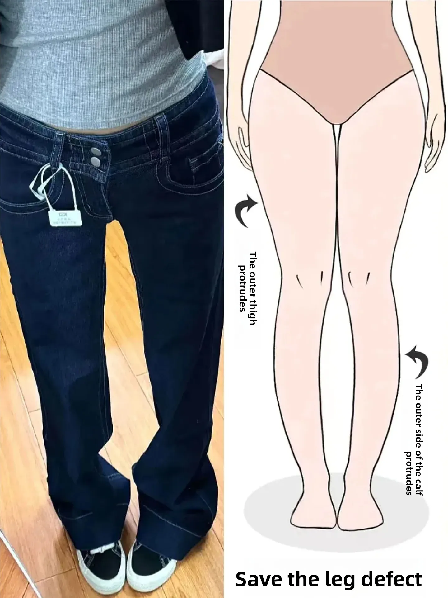 

Джинсы женские с низкой талией, расклешенные, прямого кроя, больших размеров, синие, в ретро-стиле, повседневные, удобные, летние, новинка