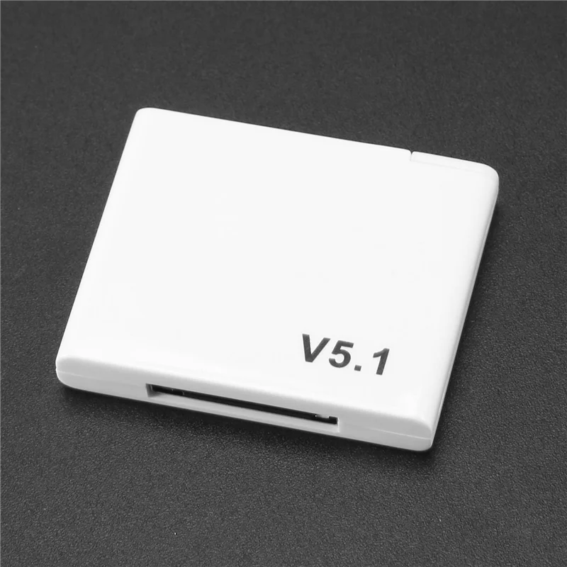 30 Pin Bluetooth 5.1 Audio Receiver A2DP Music Mini Wireless Adapter for 30Pin Jack Analog Speaker White