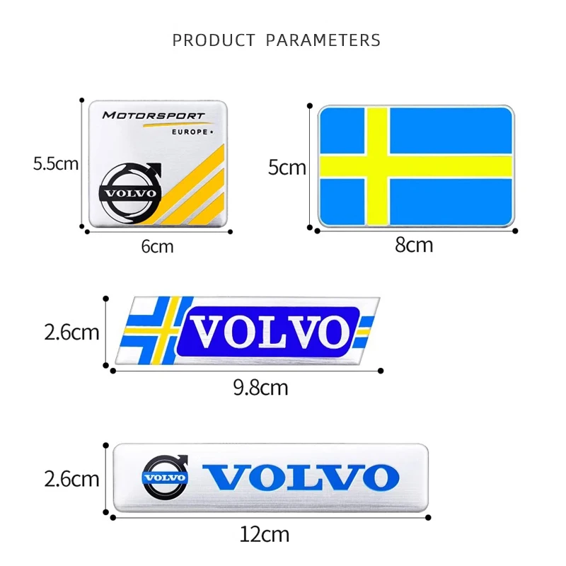 ملصقات جسم صندوق السيارة شارة معدنية محددة ملصق مائي لفولفو Rdesign Polestar AWD V50 S60 XC60 S40 XC40 XC90 V60 S80 S90 V90 V70 #2