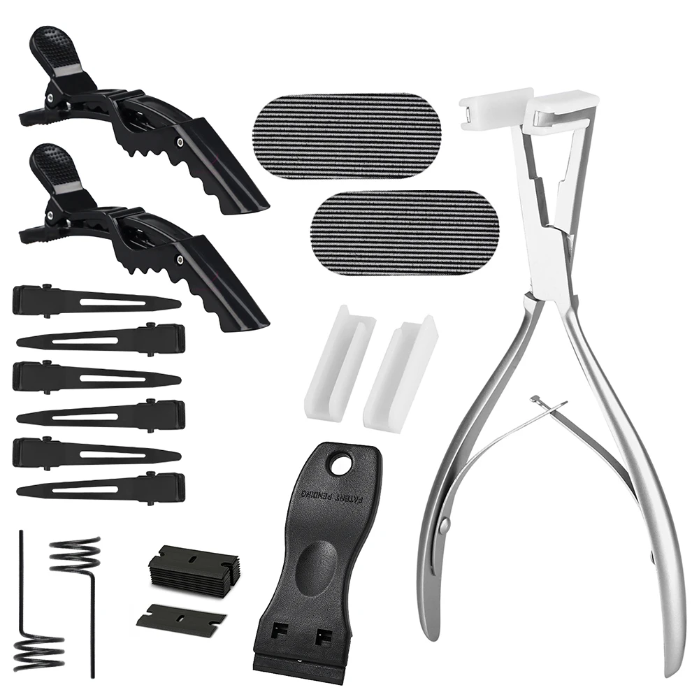 

ARLANY Tape in Hair Extension Pliers Kit Stainless Steel Pliers Tape Remover Scraper Hair Extensions Hair Sectioning Ring