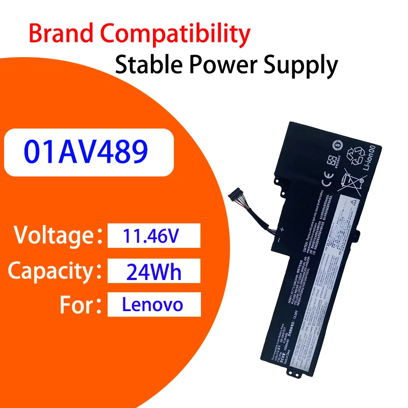 24Wh 01AV489 For Lenovo ThinkPad T470 T480 A475 A485 TP25 Smart Safety Stable Output Durable Lightweight Laptop Battery