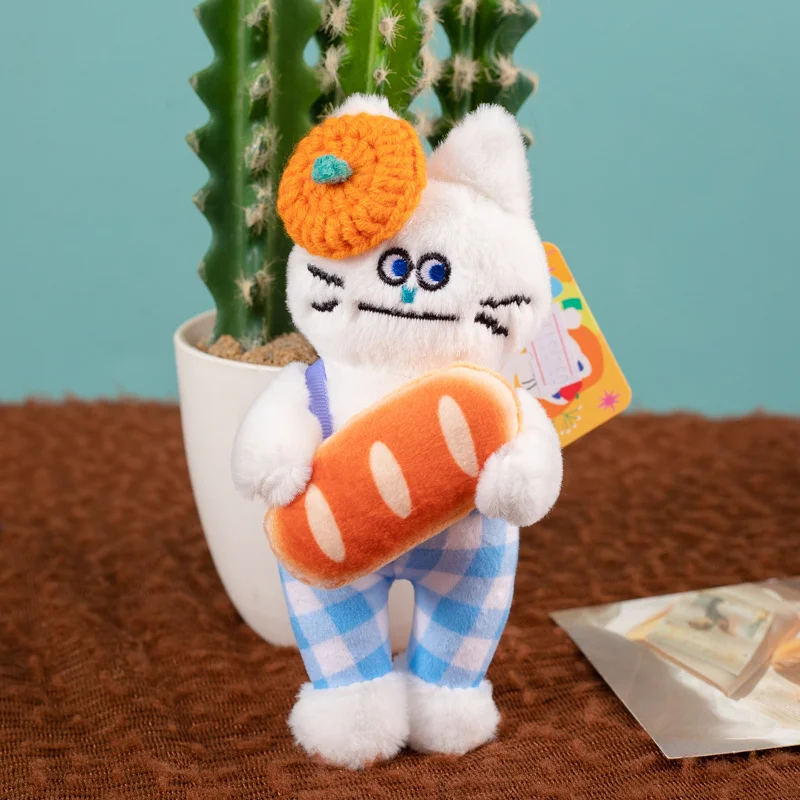 لطيف البولكا الكلب القط قلادة المفاتيح ألعاب من نسيج مخملي الكرتون مريلة القط محشوة دمية سيارة حلقة رئيسية حقيبة الظهر ديكور طفل هدية عيد ميلاد