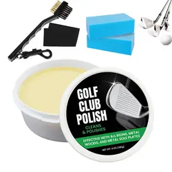 Kit per lucidare mazze da golf Detergente multiuso per scanalature da golf Balsamo per lucidare Pasta per manutenzione per rimozione graffi inodore Accessorio per golf