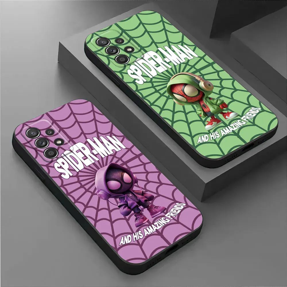 Marvel Spiderman Friends Phone Case For Samsung Galaxy A17 A57 A37 5G A07 A55 A54 A34 A35 A25 A15 A56 A36 A26 A16 A06 Back Cover