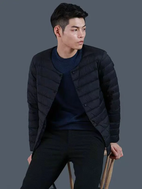 

Men's Cotton Jaet Large Size Long Sve round Ne Workwear with Inner Stripe Design Comfortable Loose Fit Traditional Sle