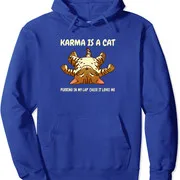 Polarshe Karma Is Een Kat Die Spint In Mijn Schoot Grappige Kat Cadeau Unisex Capuchon Sweatshirt