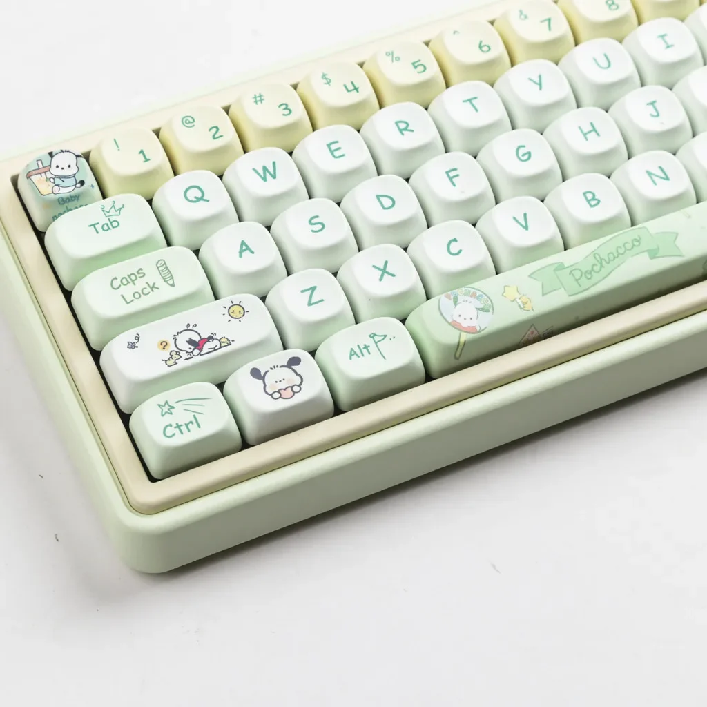 Pacha Cute Dog Keycap MOA Profile PBT Sublimation 140 Key Round and Cute Personalized Mechanical Keyboard Keycap