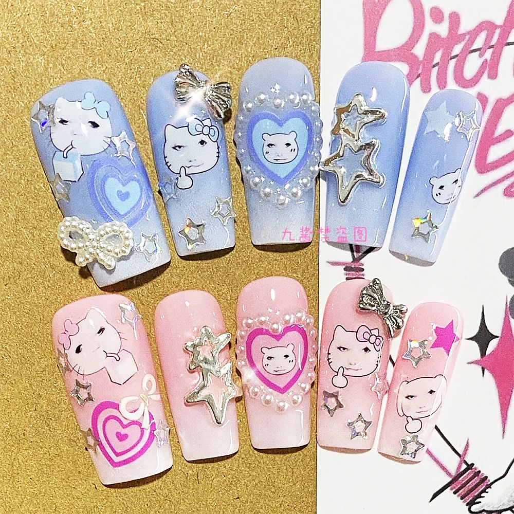 Y2K Emoticon Pack Press On Nails Handmade Customized Nail Art Press On Nails