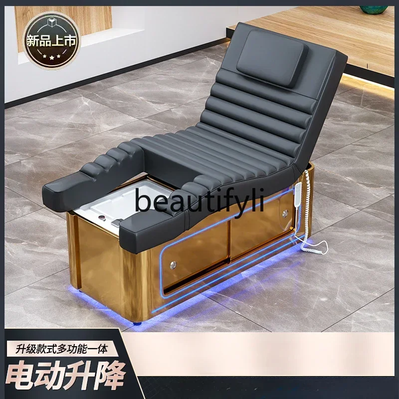 Electric beauty bed Beauty Spa shop Massage foot massage integrated bed Massage eyelash manicure foot chair