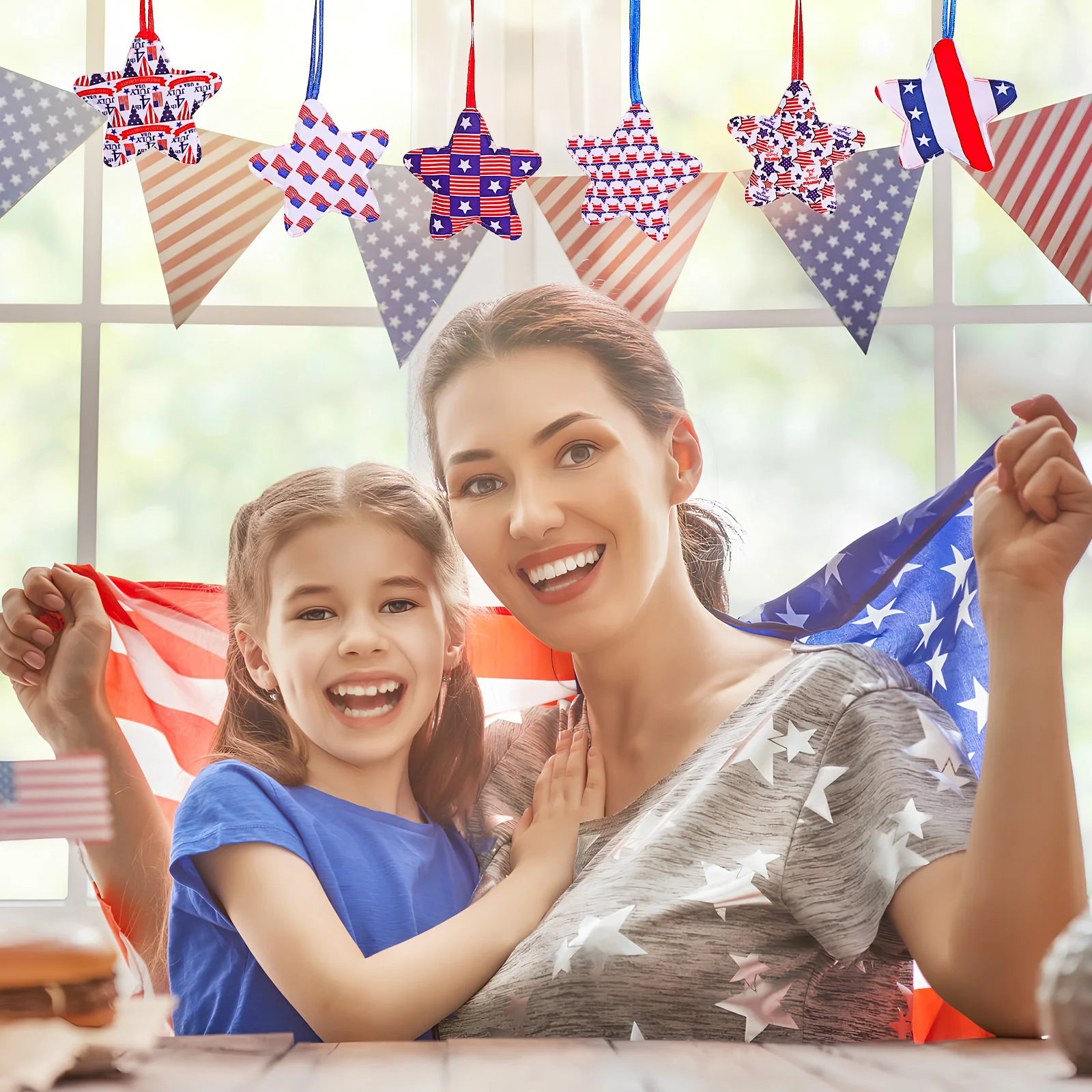 

30 Pcs Setting Props Five-star Decorative Cloth Color Independence Day Home Fourth of July Stars