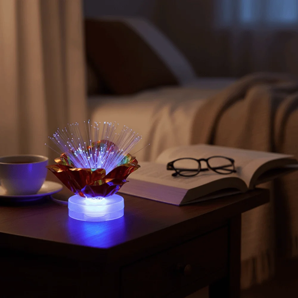 أضواء LED مضيئة من الألياف الضوئية ذات سبعة ألوان، أضواء ملونة متغيرة اللون، أضواء جو إبداعي #4