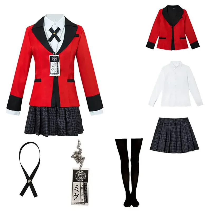 Kakegurui Anime Uniforme Escolar para Meninas e Mulheres, Jabami, Momobami, Kirari, Roupas Yumemite, Vestido JK, Cosplay