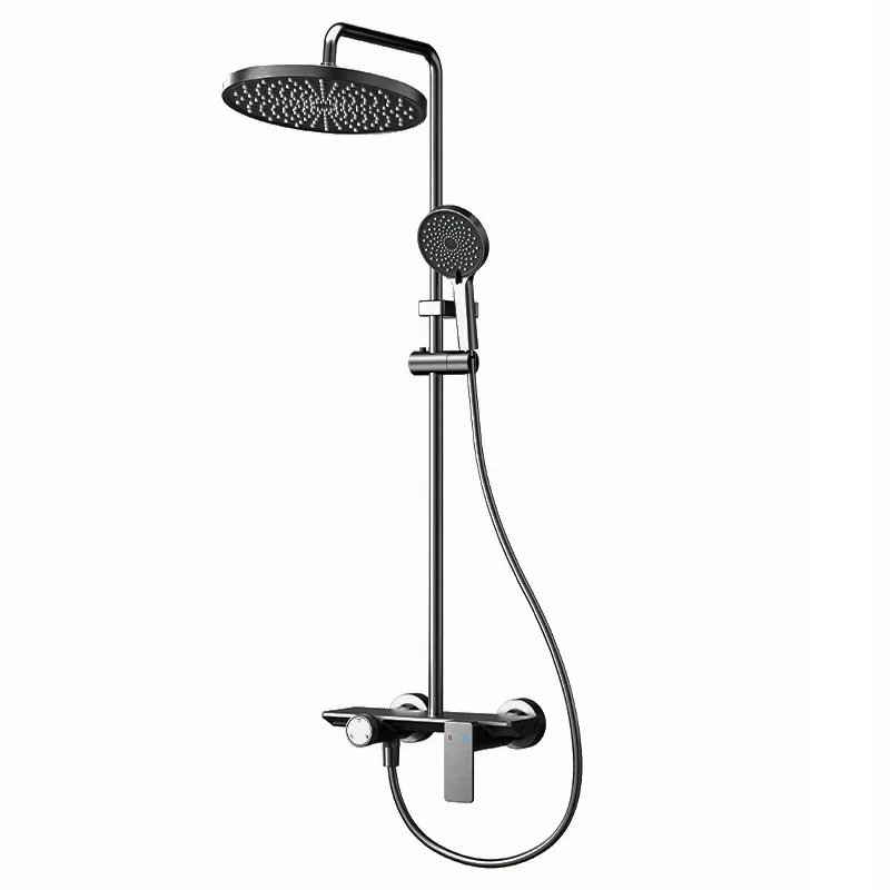 

Space aluminum knob switch shower set
