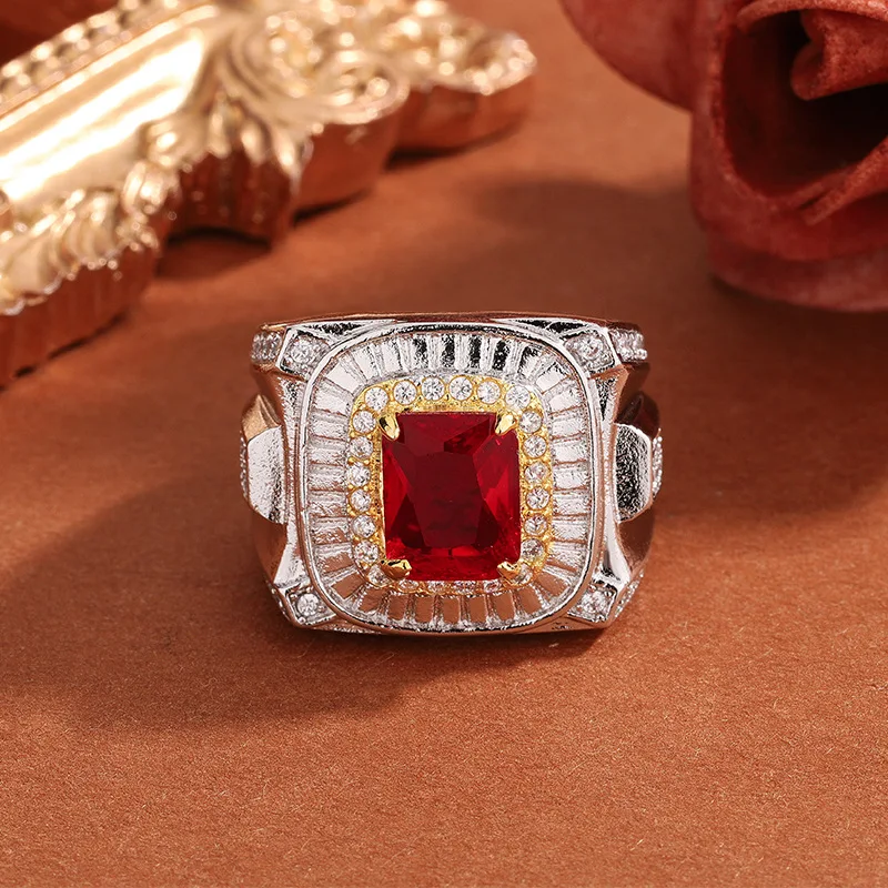 925-sterling-silver-new-product-European-and-American-fashion-jewelry-full-diamond-luxury-four-sided-ring-generous-shiny-ring