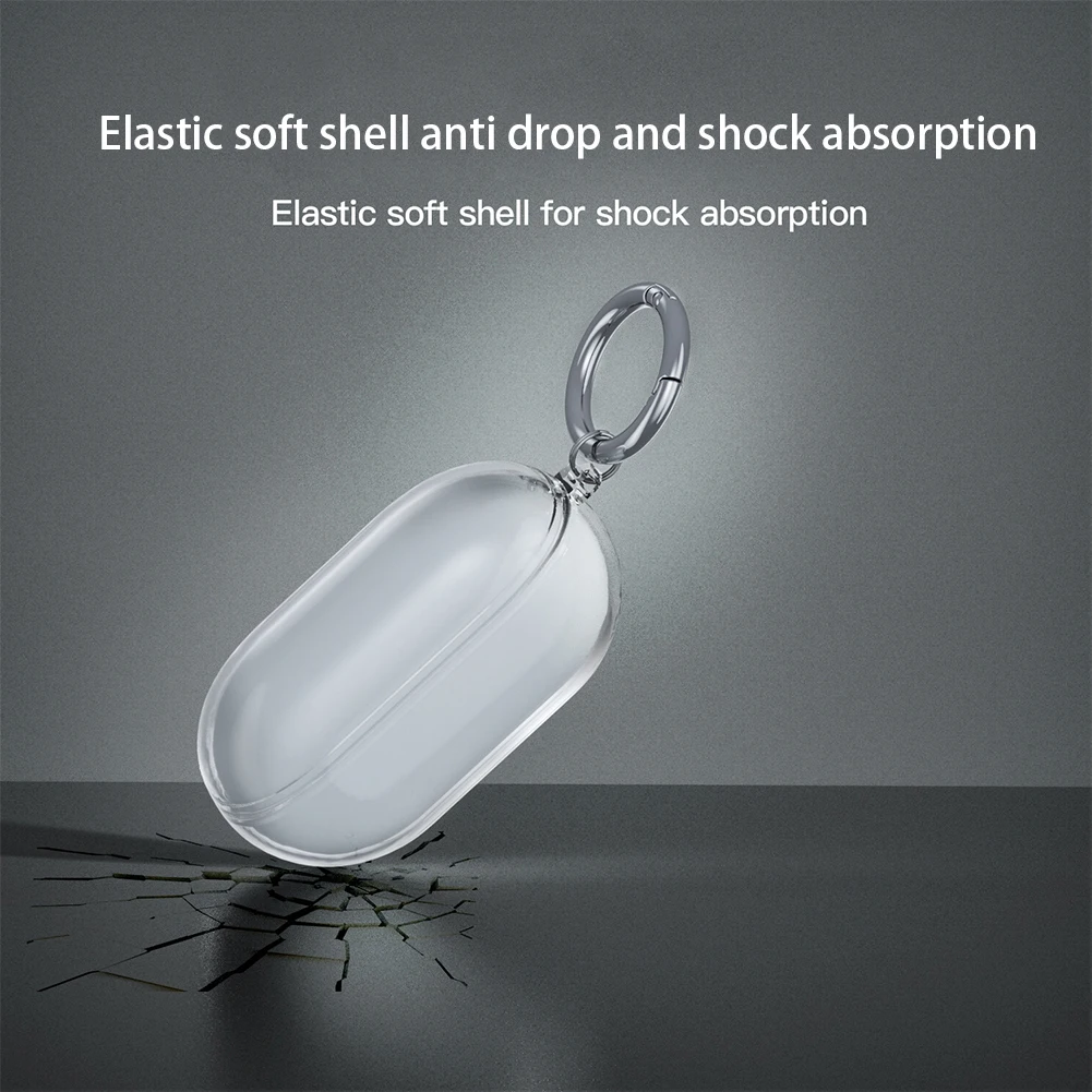 Penutup lembut untuk Beats Solo Buds earbud nirkabel casing silikon transparan penutup earbud tahan guncangan casing penutup dengan gantungan kunci