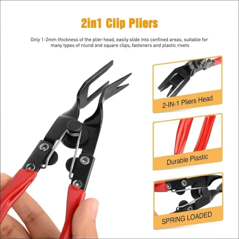 Herramienta de instalación de reparación de faros de coche, alicates de extracción de Clip embellecedor, Panel de puerta de furgoneta, tablero Interior, herramientas de eliminación de remaches de plástico