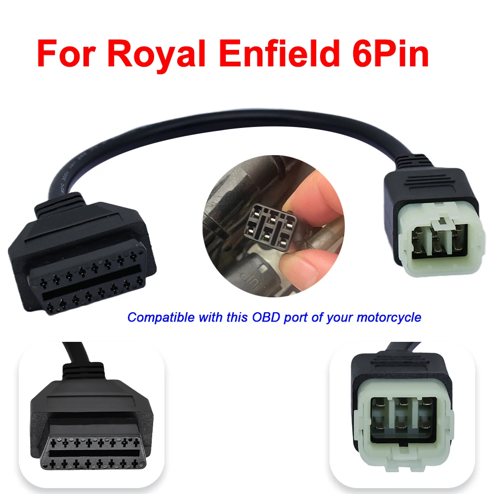 

Для Royal Enfield 6Pin Euro IV OBD адаптер диагностический кабель для Hunter 350/Continental GT 535cc/650cc мотоцикл OBD2 Connactor