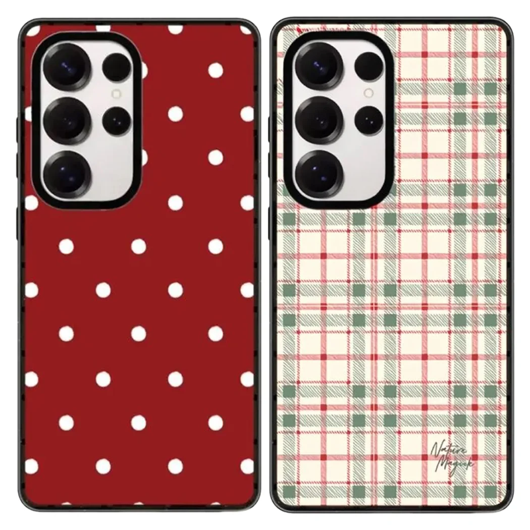 

Cartoon Christmas Pattern Acrylic Magnetic Case: Compatible with Samsung Galaxy S23 U S24U S25 Ultra S25+ Plus Shell