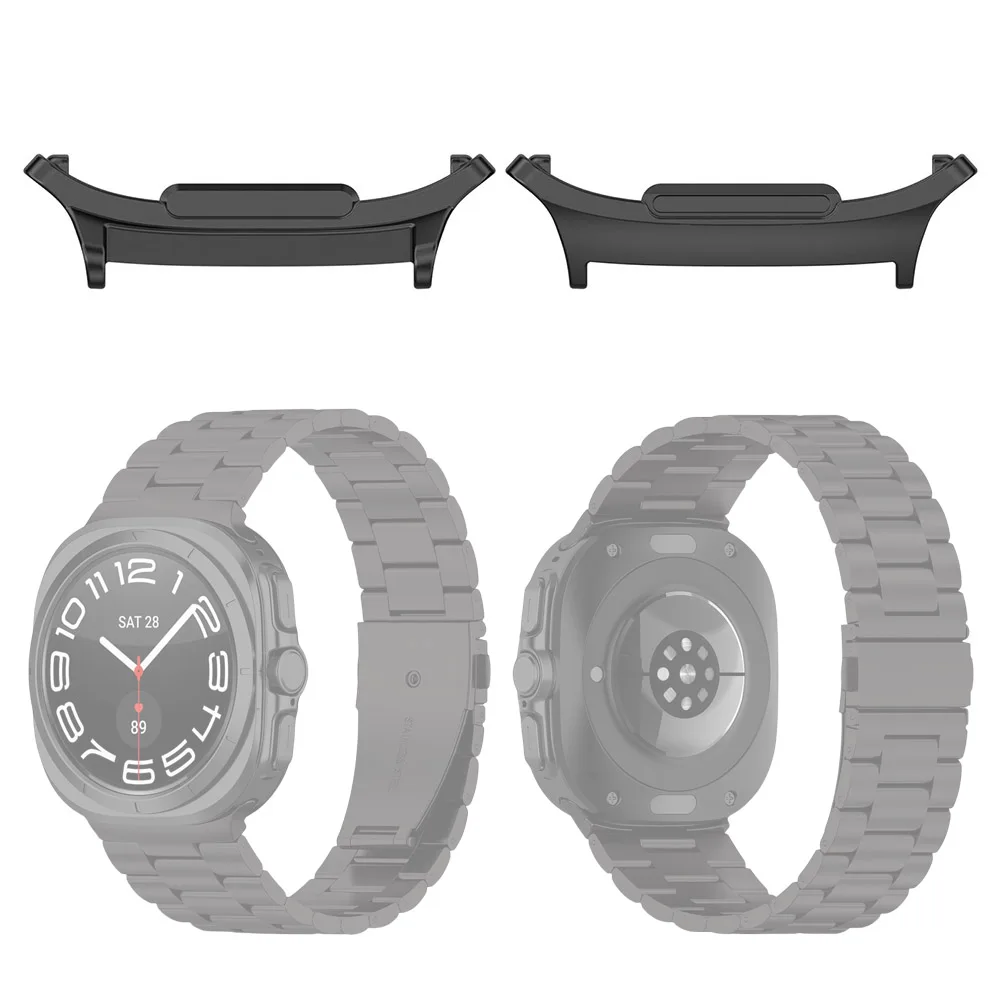 Adaptador para Samsung Galaxy Watch 7 Ultra, pulseira de pulseira, 22mm, 24mm, aço inoxidável, acessórios para relógios, 1 par