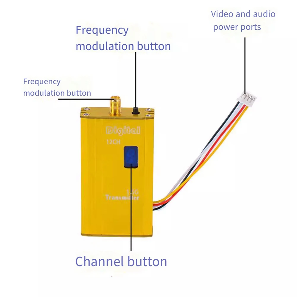 1.5G 1.5W FPV VTX 12CH 1500mW Audio Video Transmitter for FPV Quadcopter RC Drone Airplane