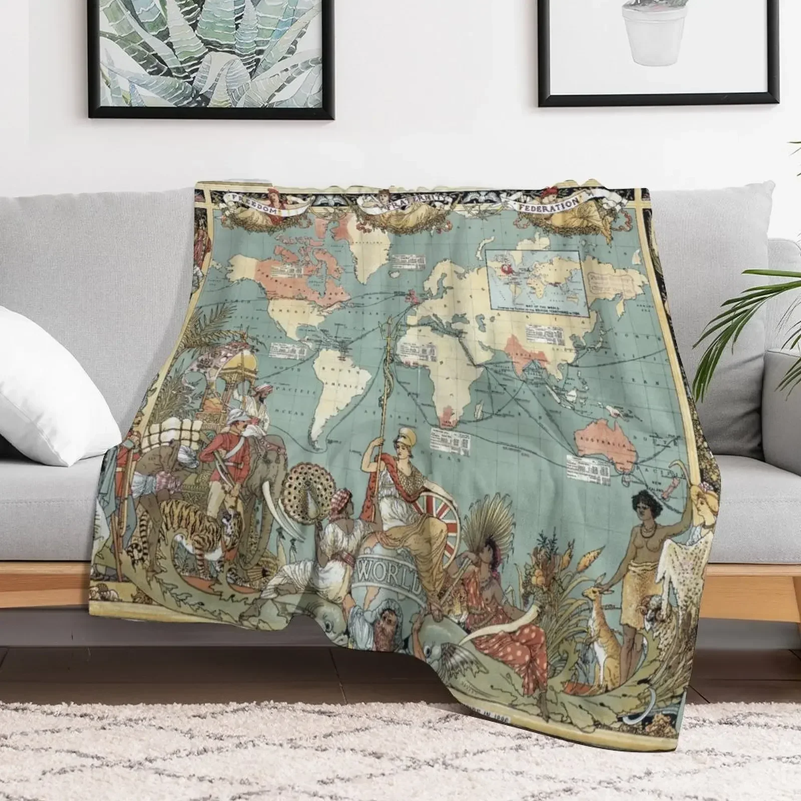 

British Empire Map | Traditional | World Throw Blanket Weighted Decoratives Luxury Throw Loose Blankets sofa bed Moving Blankets