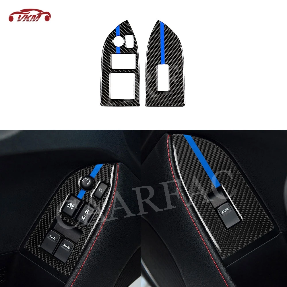 

Car Door Window Lifter Switch Buttons Carbon Fiber Trim Frame Stickers Cover For Toyota GT86 FT86 ZN6 Subaru BRZ 2013-2017