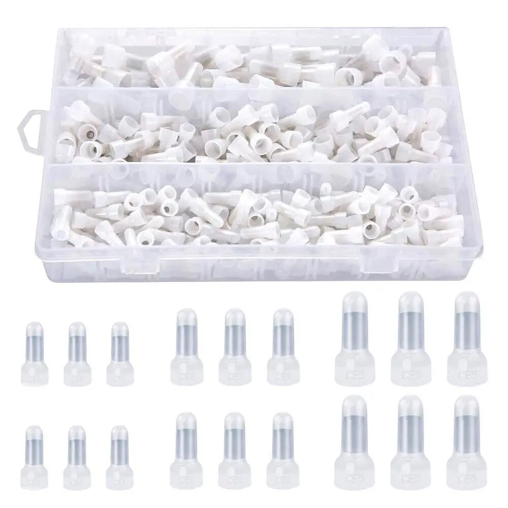 700PCS AWG22-16/16-14/12-10 Transparent Closed End Crimp Cap Wire Connectors Kit