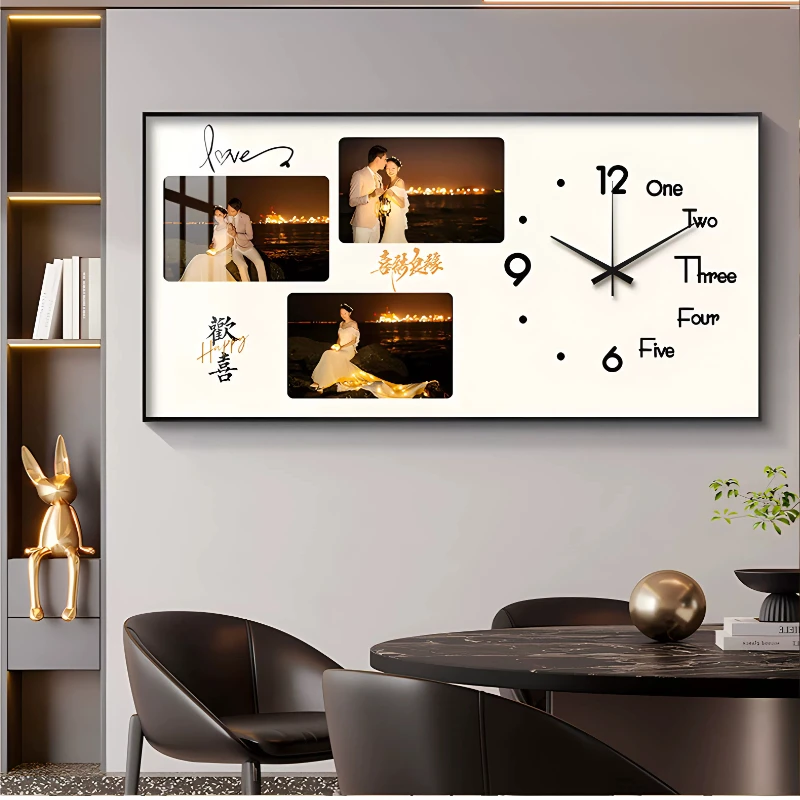 Photo Customization Decorative Painting Wall Clock Bedroom Hanging Painting Wall Watch Mute Clock Home Decor Commemorative Gift