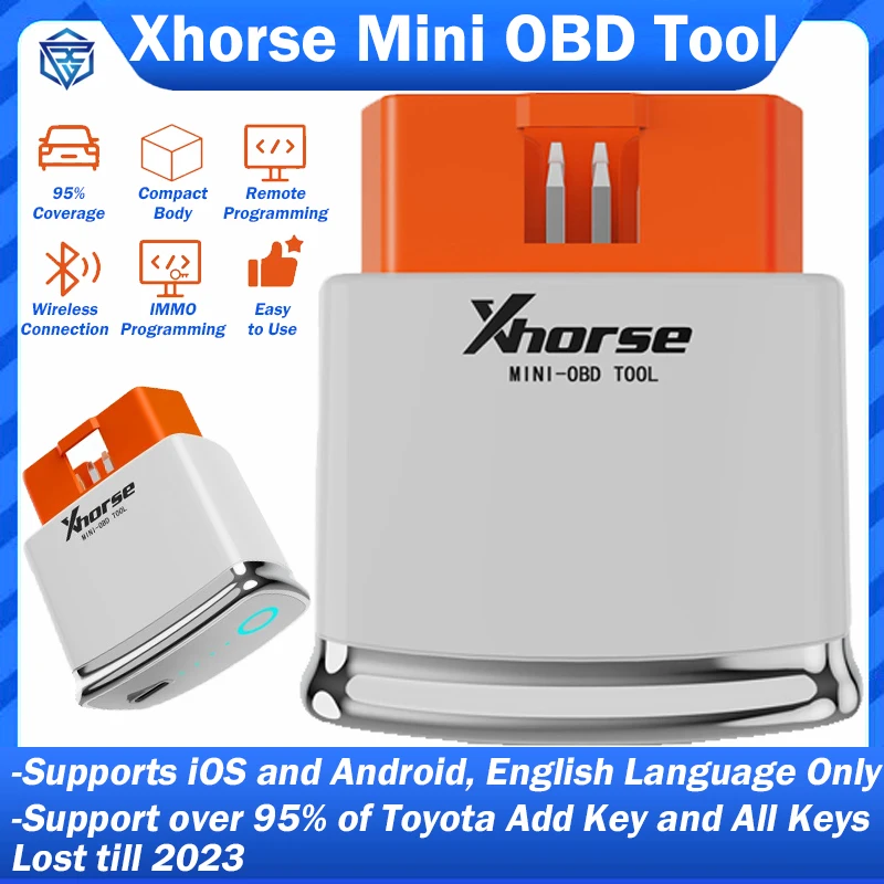 

Xhorse MINI-OBD Tool FT-OBD XDMOT0GL Bluetooth для Toyota Добавить ключ и все потерянные клавиши до 2023, удаленная программа IMMO в iOS Android
