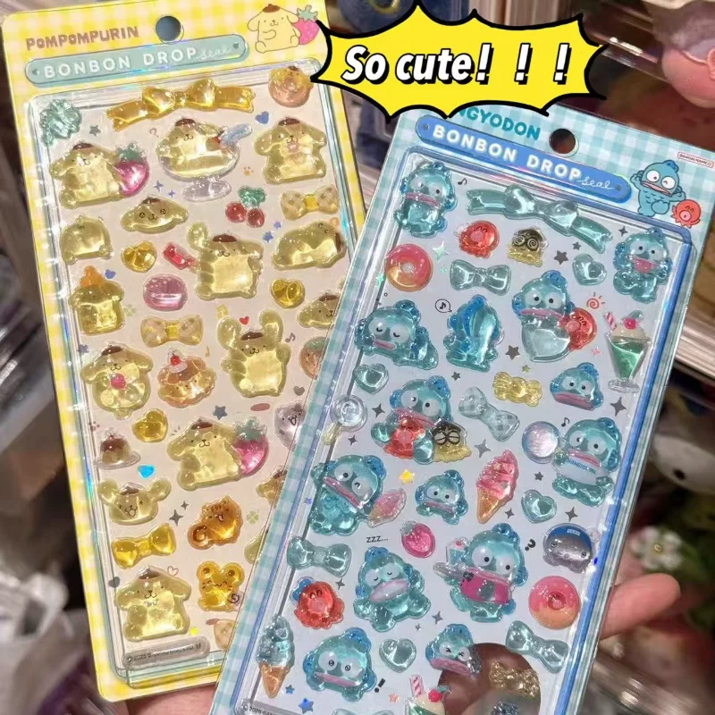 بوم بوم بورين ملصق الكرتون متعة ثلاثية الأبعاد مجسمة الإغاثة ملصق Diy بها بنفسك قضية الهاتف المحمول كوب ماء الديكور فتاة مكافأة ملصق