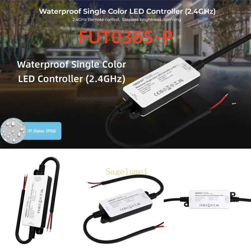 Miboxer WP تحكم FUT035S-P SingleColor CCT RGB RGBW RGB + CCT 2.4G LED قطاع تحكم مقاوم للماء IP66 FUT038/037/036/039S-P
