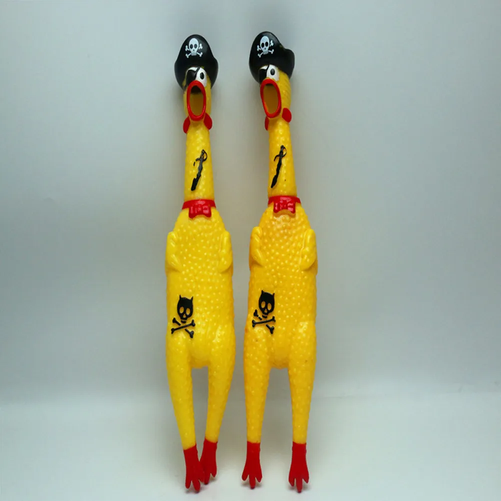 

2 Pcs Fun Toys Kids Screaming Hand Held Chicken Clockwork Play Prank Funny Party Children's Novelty Annoying