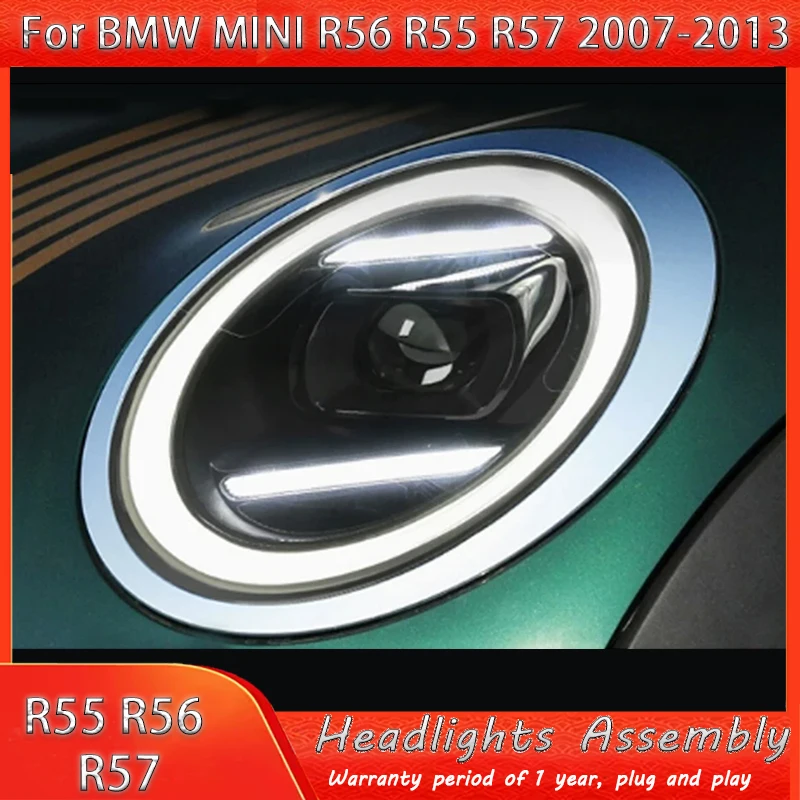 

Пара светодиодных передних фонарей для BMW Mini Coopers R56 R57 R58 R59 Светодиодные фары в сборе RGB Halo 2007-2013 Обновление светодиодных автомобильных аксессуаров