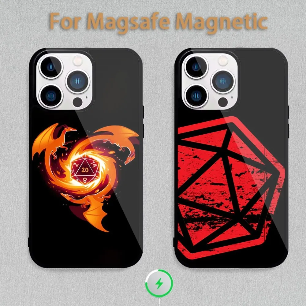 D-Dungeons D-Dragons game Phone Case For Magnetic Inductive Charging iPhone 11 12 13 14 15 Max Pro Mini Plus Shell