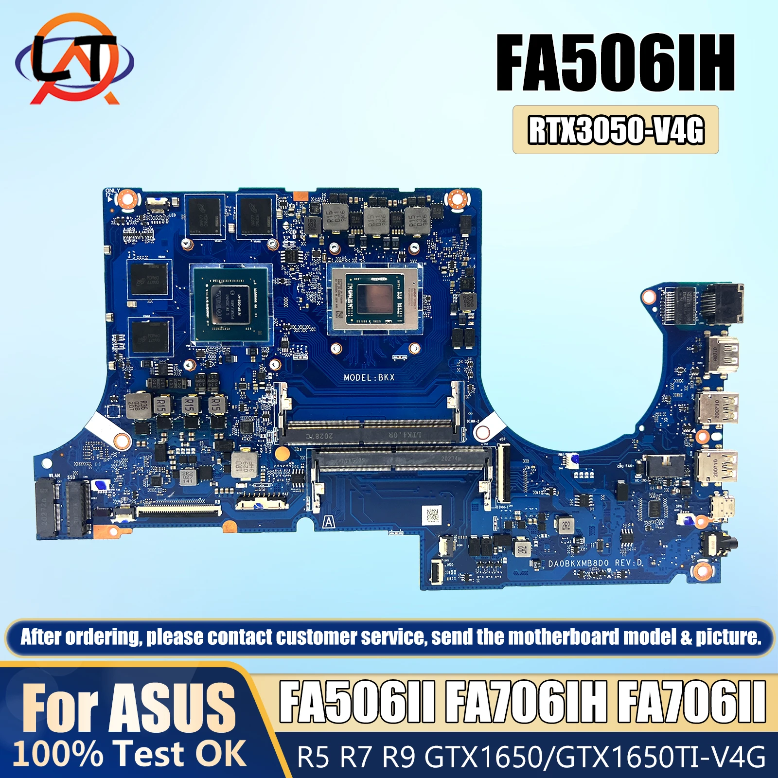 

FA506 Mainboard For ASUS Tuf A15 FA706 FA506IV FX506I FA506II FA506IH FA706IH FA706II FA706I Laptop Motherboard R5 R7 CPU