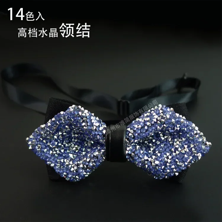 Male bow tie Crystal  collar banquet nightclub super flash diamond wedding bridegroom pot bow ties