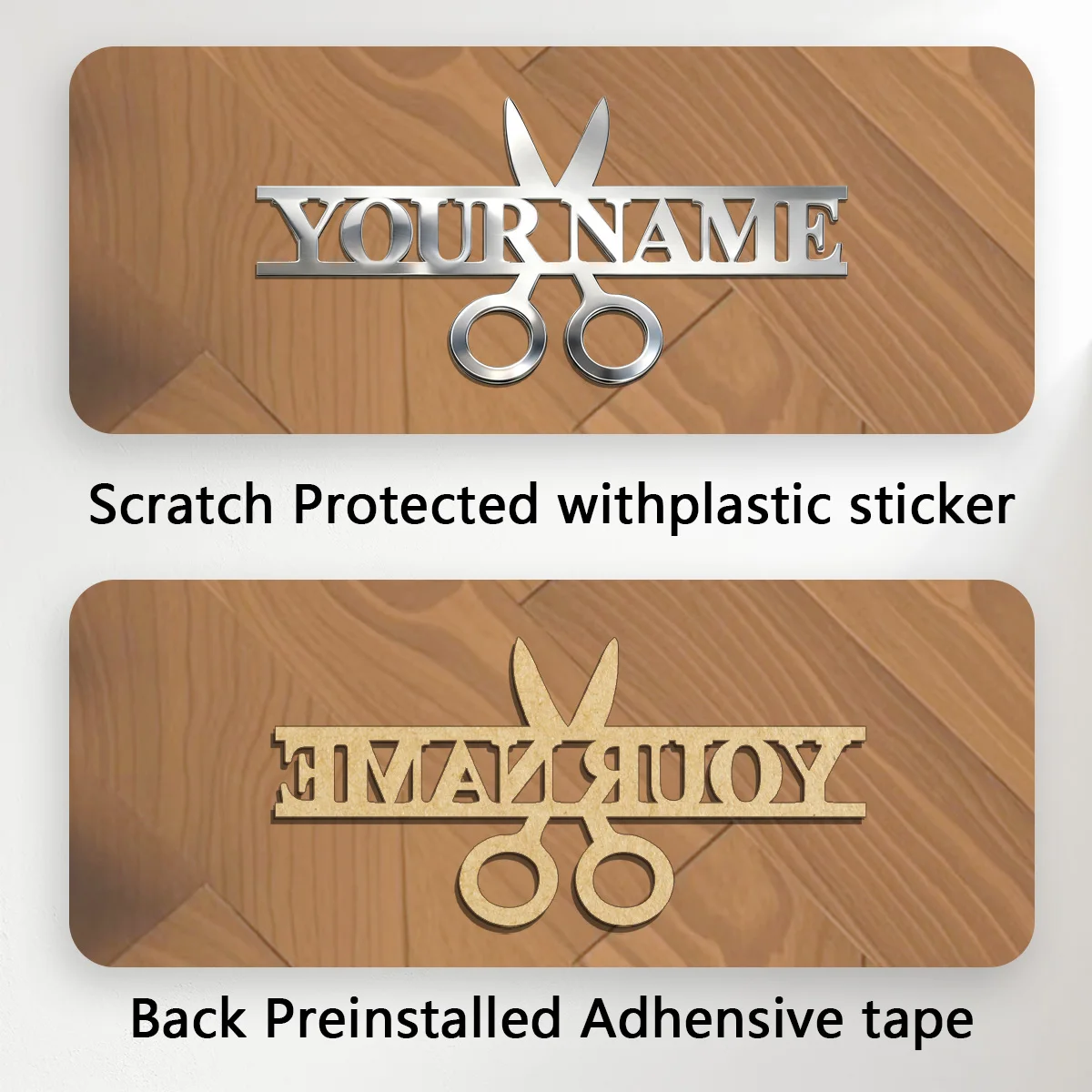New Trendy Scissor Classic Font 3D Metal Car Sticker Auto Rear Emblem Badge Decor Personalized Name Holder Logo Jewelry Gifts