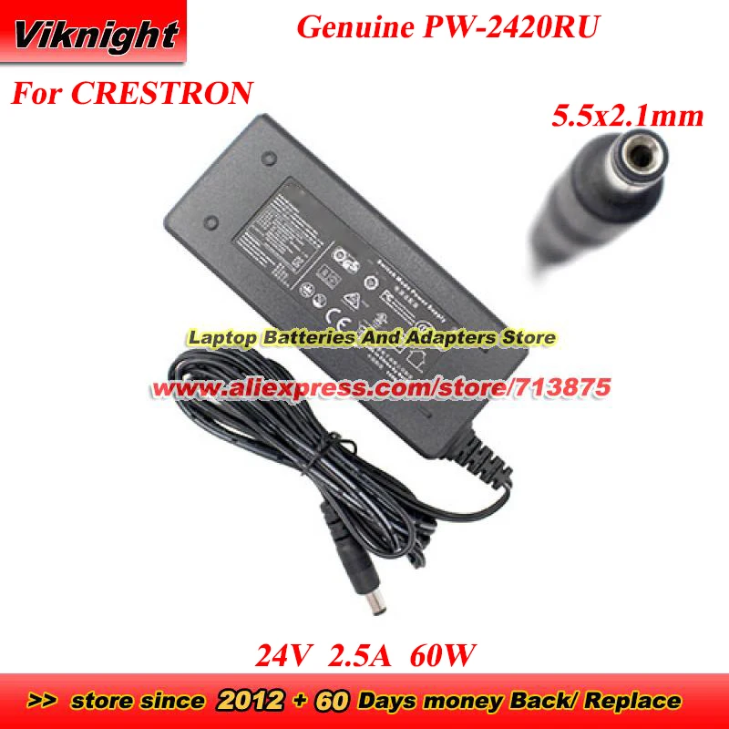 

Genuine PW-2420RU AC Adapter 24V 2.5A 60W GS-1652 SKF2400250Y1BA for CRESTRON CP3N CP3 CP4 MC3 GT-81081-6024-T3 HU10600-14016