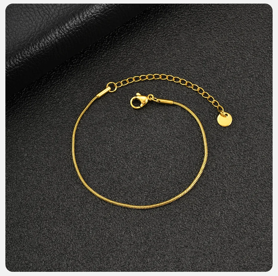 Vnox Minimalistisches 1,2/2mm Breites Dünnes Schlangenketten-Armband für Männer und Frauen, Gold- oder Silberplattierter Edelstahl Verstellbarer Schmuck Geschenk – Detail 11