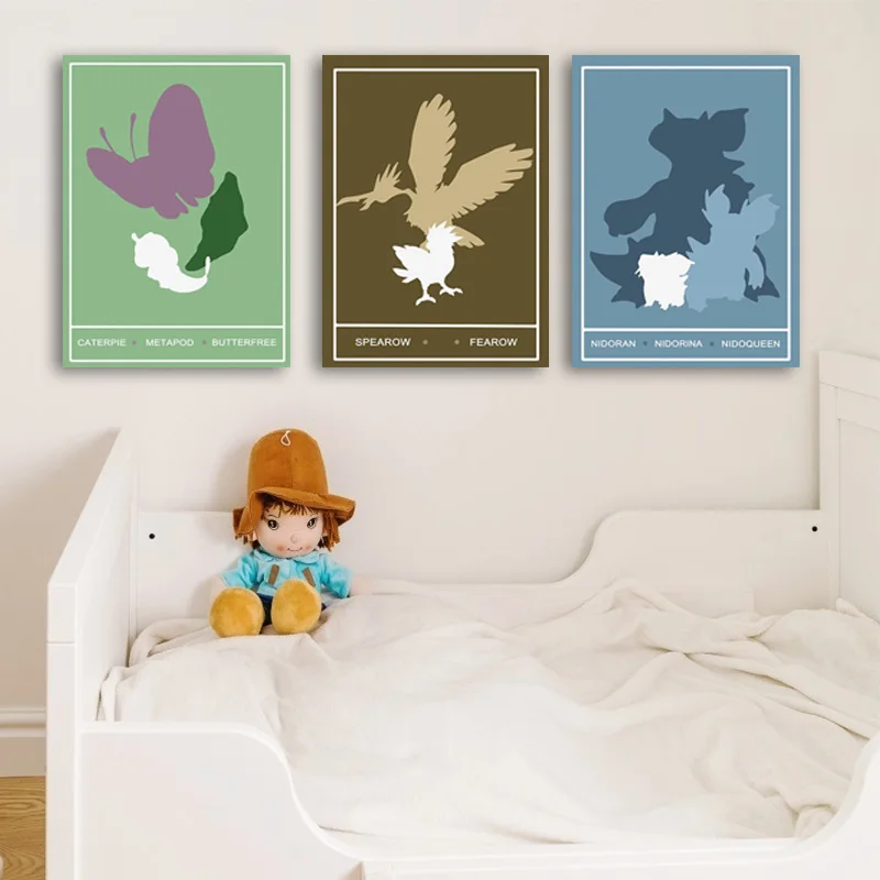 Pokemon Video Game Cartoon Art Poster Anime Canvas Painting Print Children Room Dorm Home Decoration Comic Picture Cuadros